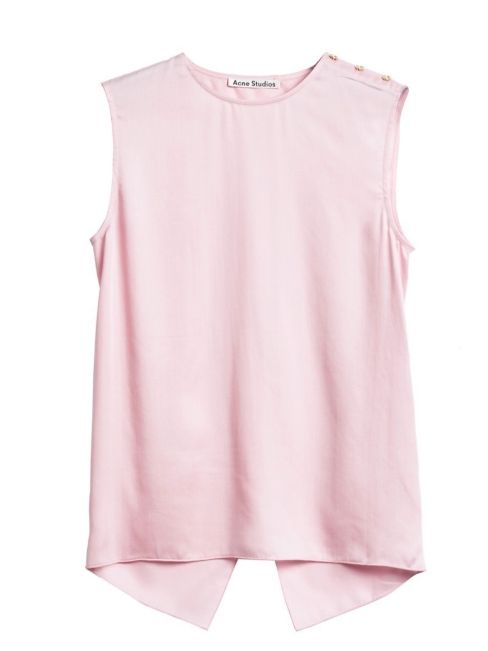 Acne Light Pink Sleeveless Button-Shoulder Camisole Top